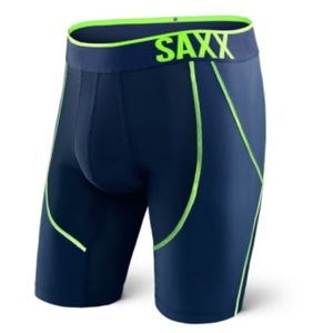 NEW Saxx strike long leg boxer brief - Navy medium